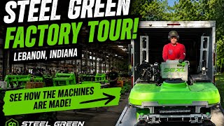 Inside the Steel Green Manufacturing Factory tour located  in Lebanon, Indiana, with Caleb Myers
