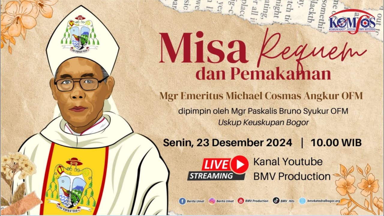 Misa Requiem & Pemakaman Mgr Michael Cosmas Angkur OFM  (23 Desember 2024) | BMV Katedral Bogor