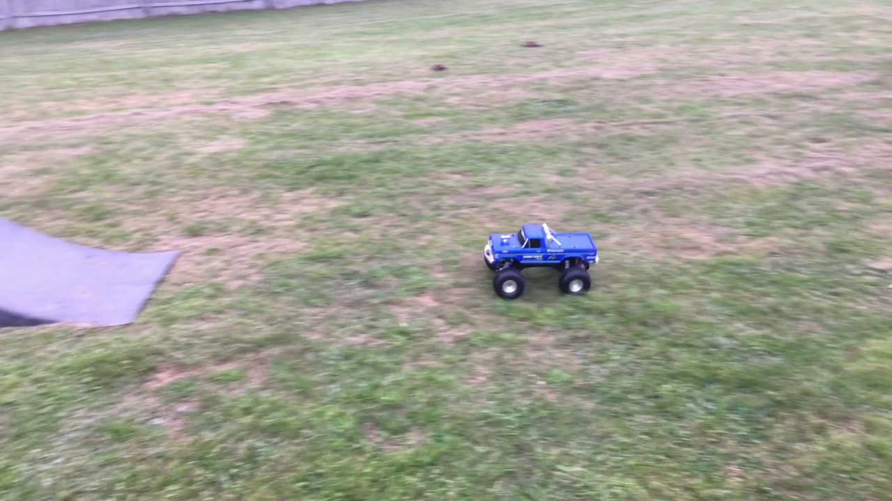 Traxxas Bigfoot RC Truck Jumping Ramp YouTube