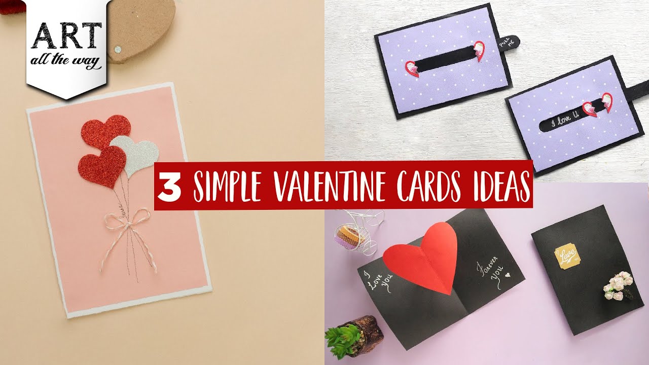 3 Simple Valentine Card Ideas, Gift card, Diy handmade Card ideas