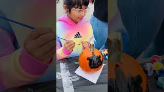 PAINTING MY PUMPKIN - BLACK CAT WITH WITCH HAT #newyork #pumkinpainting #kidsvideo #kidsactivity