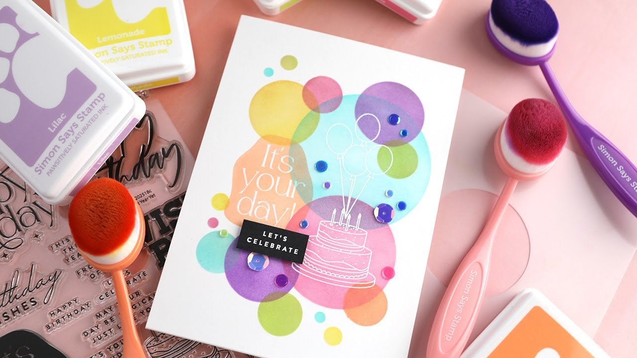 May 2023 Card Kit Inspiration! Colorful Ink-Blended Birthday Card!