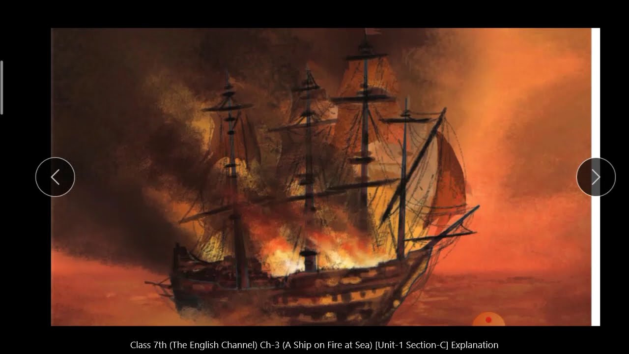 Class-7th (The English Channel) Ch-3 (A Ship on Fire at Sea) [Unit-1 Section-C] Explanation