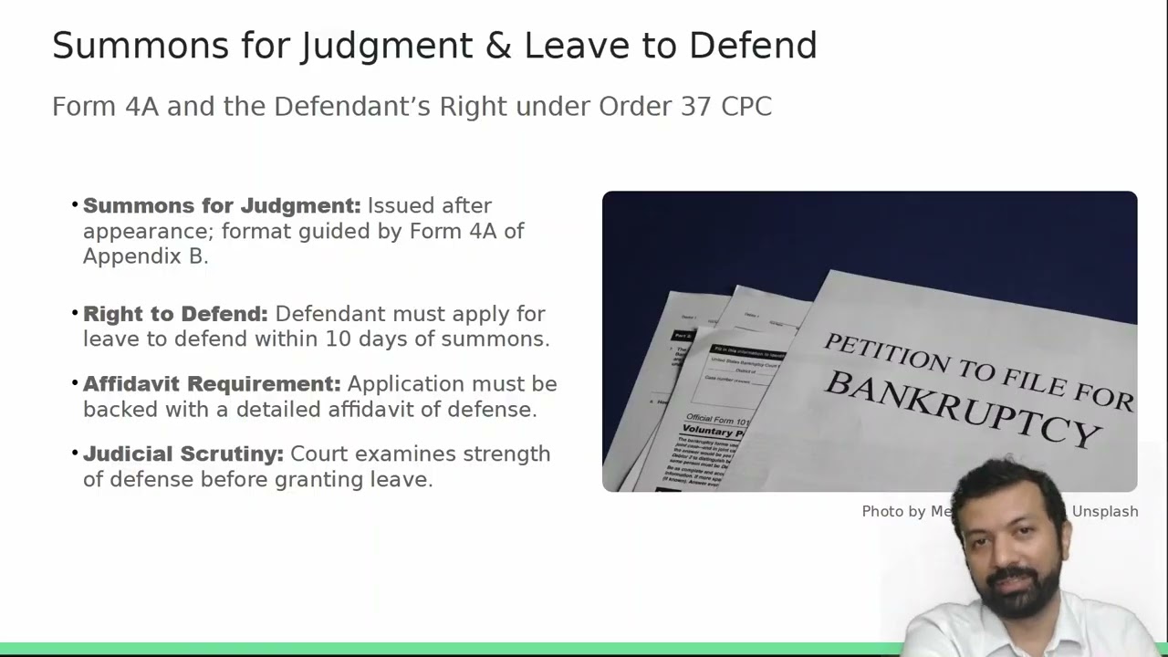 Summary Civil Suits Under Order 37 CPC