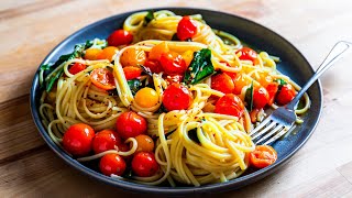 15 Minute Garlic Cherry Tomato Pasta