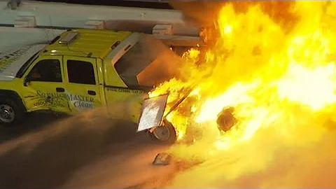 Juan Pablo Montoya slams into jet dryer, sets it a...