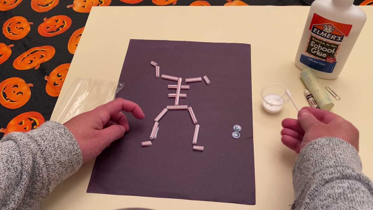 Straw Skeleton craft - YouTube