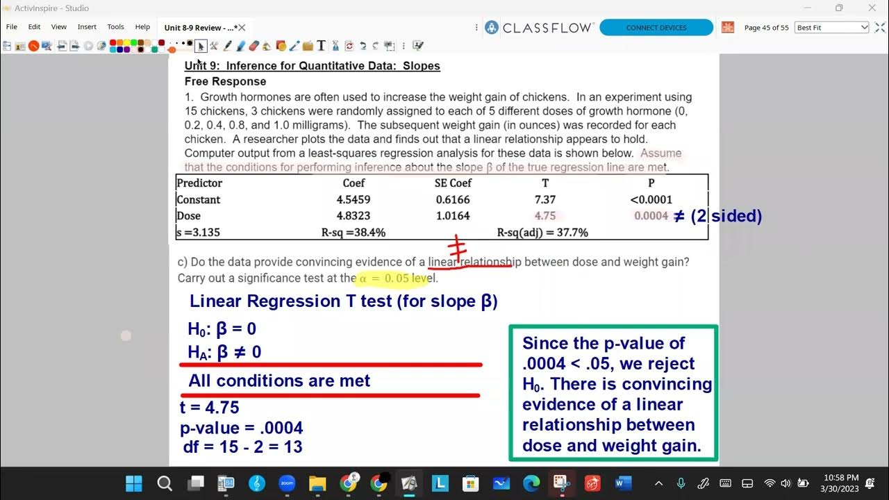 Ap stats unit 9 review frq 1 page 7 8 inference for slope