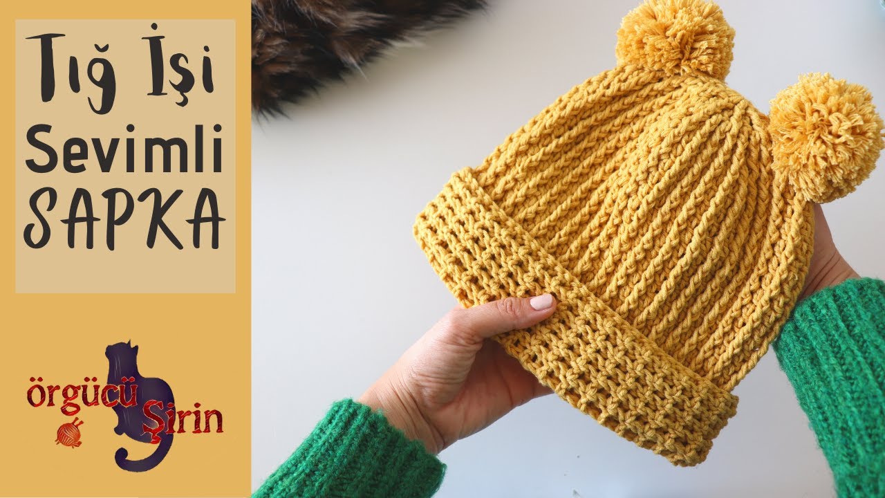 Tığ İşi Çift Ponponlu Şapka / Bere Yapımı