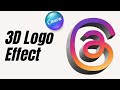 3D logo effect for Threads logo in Canva Tutorial