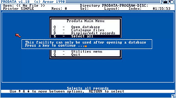 AMIGA MEMORIES LIST PRODATA 1 18 By ARNOR 1990