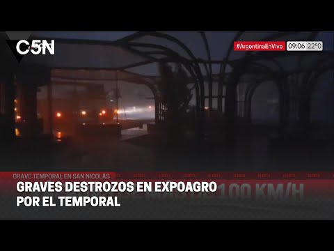 GRAVES DESTROZOS en EXPOAGRO por el TEMPORAL