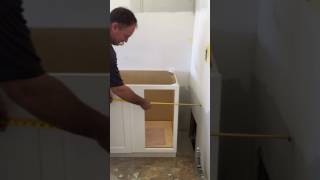 How to Install a blind base (kitchen cabinets) in a corner.