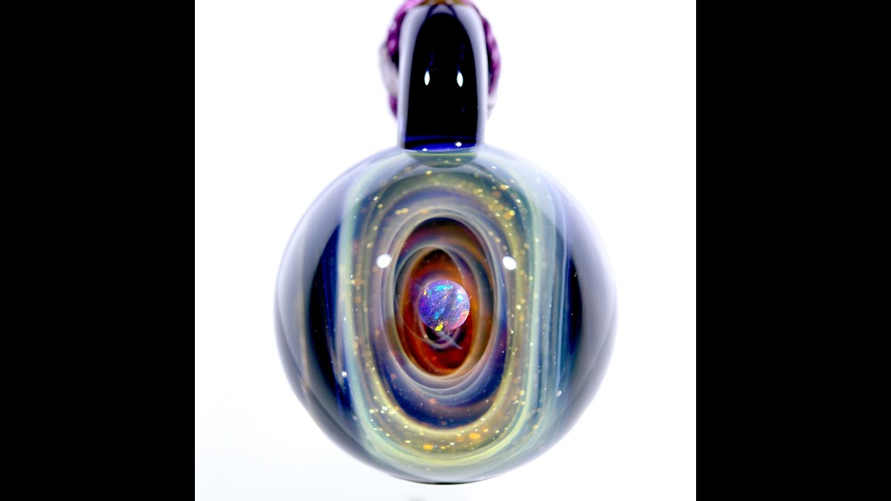 26mm Galaxy Glass Pendant 宇宙ガラスペンダント (螺旋状銀河） no