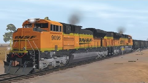 Trainz 3 BNSF #9096 pass by with 95 Coal cars