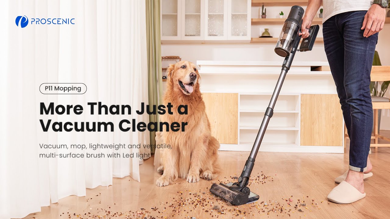  Proscenic Vacuum Cleaners for Home, P11 Mopping 35Kpa Cordless  Vacuum Cleaner and Mop Combo with Touch Screen, Stick Vacuum Equipped  5-Stage Filtration System, Hardwood Floor Vacuum for Pet Hair, Car