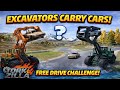 Excavators Carry Cars 💪🚜 Free Drive Challenge | BeamNG Drive 🔥🚗