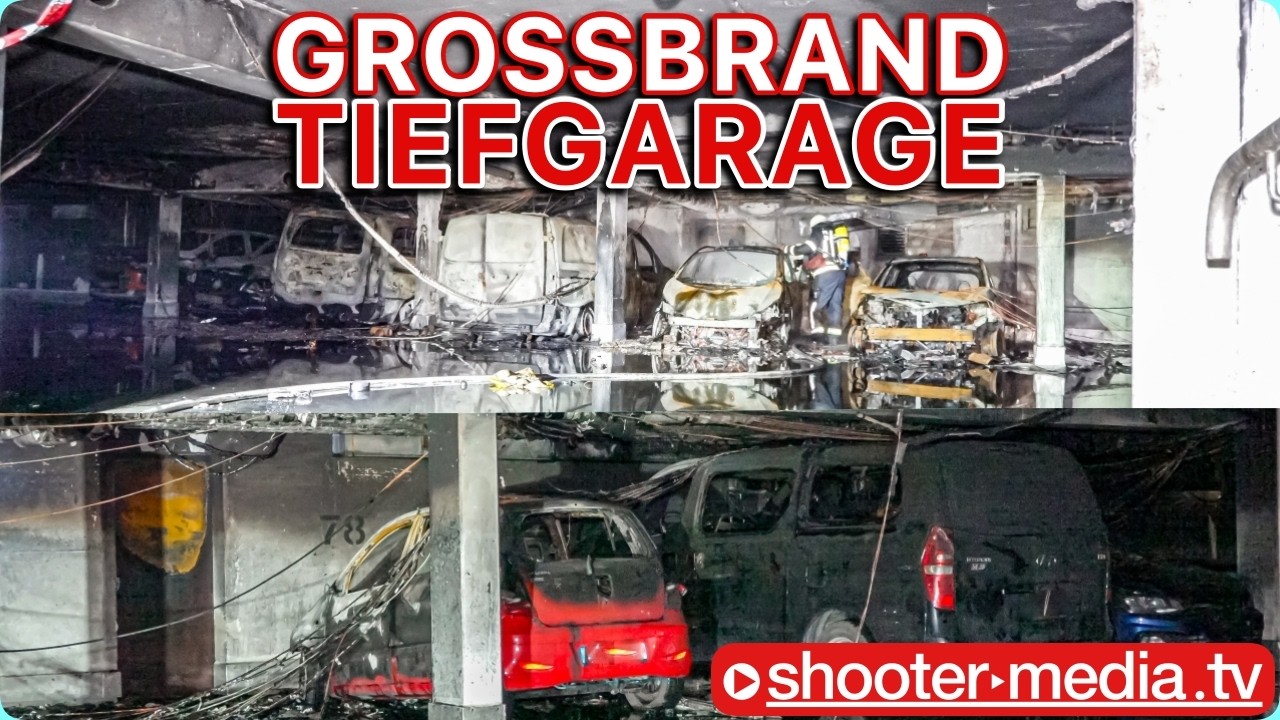 🚒 🔥 GROSSEINSATZ mit 170 EINSATZKRÄFTE: ZAHLREICHE AUTOS BRENNEN in TIEFGARAGE 🔥 🚒 |