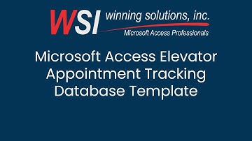 Microsoft Access Elevator Appointment Tracking Database Template