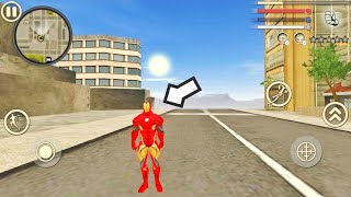 Iron man rope hero -- vice town city crime simulator android game play screenshot 2