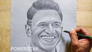 Step by step Drawing of Powerstar Puneeth Rajkumar | ಪುನೀತ್ ರಾಜಕುಮಾರ್ ಡ್ರಾಯಿಂಗ್