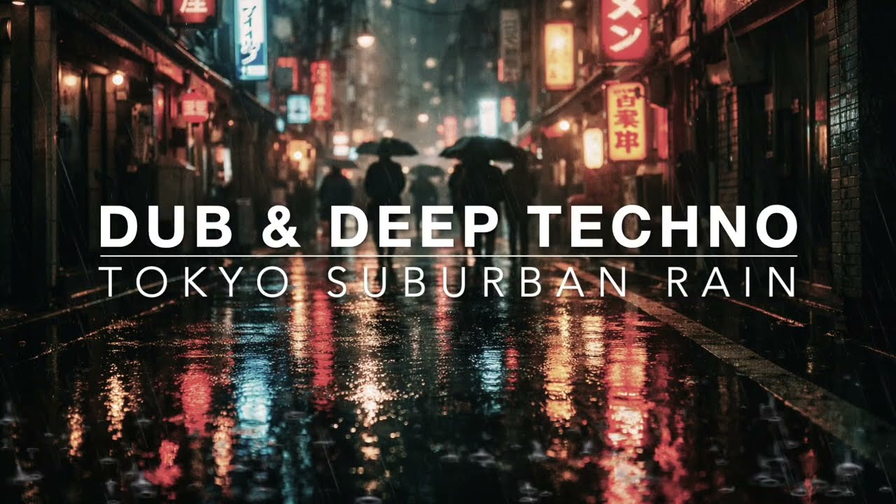 TOKYO SUBURBAN RAIN 🌧️ Mild Dub Techno & Deep Chill [Quiet Night Walk]