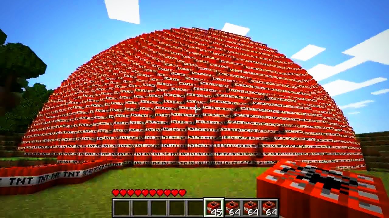 MINECRAFT ENORMOUS BALL OF 4,347,686 TNT EXPLOSION WITH AFTERMATH