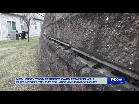 Retaining wall in danger of collapsing on homes, neighbors in NJ housing development say