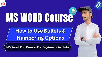 How to Use Bullets and Numbering Options in MS Word | MS Word Full Course for Beginners in Urdu