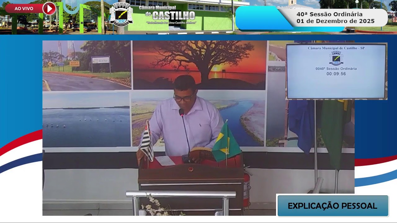 40ª Sessão Ordinária da Câmara Municipal de Castilho Sp