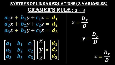 Systems of Linear Equations Involving 3 Variables: CRAMER