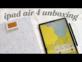 ipad air 4 unboxing + accessories, trying procreate