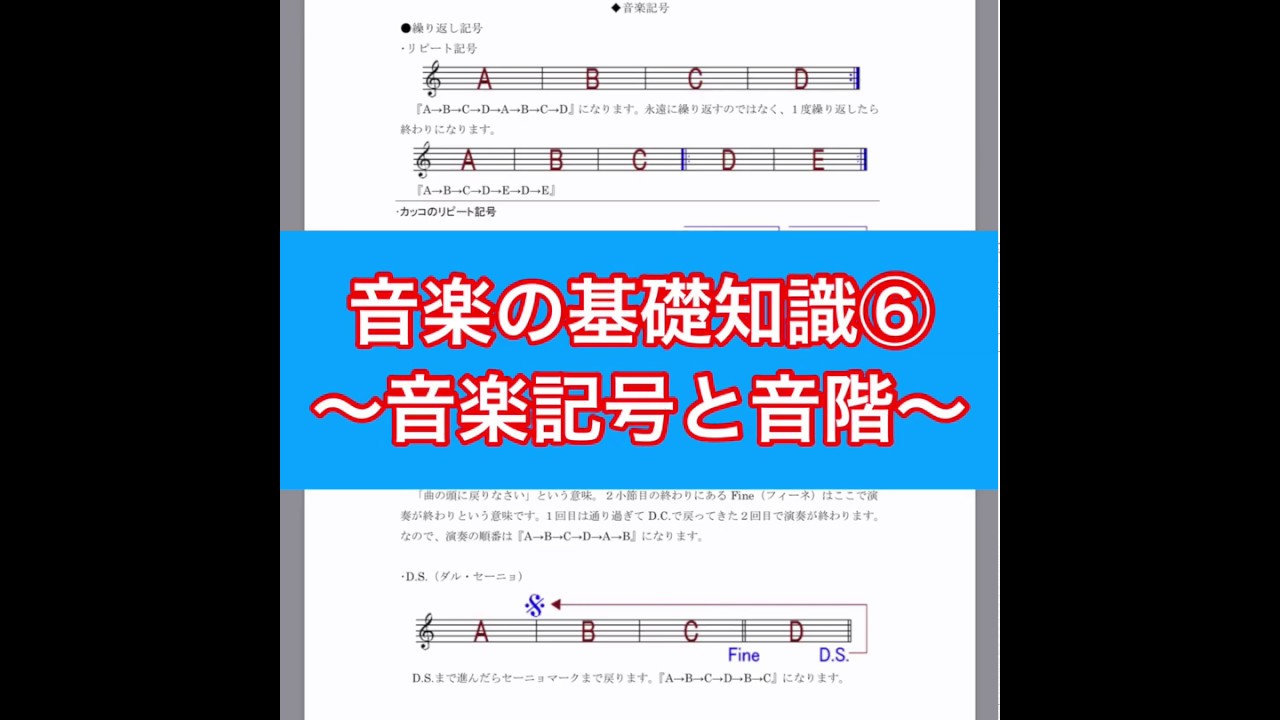 音楽の基礎知識 音楽記号と音階 Youtube
