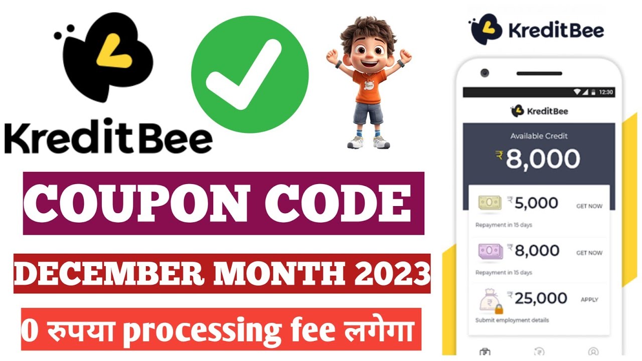kreditbee coupon code for processing fee!!kreditbee coupon code