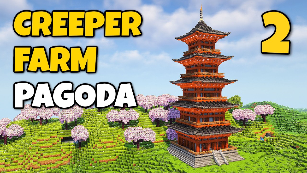 Creeper Farm Pagoda Part 2 | Minecraft Tutorial [Java Edition] - YouTube
