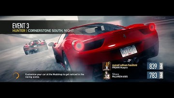 PAGANI Huayra Car Series HYPERSPACE chapter 4 Event 3 Hunter weekly race NFS