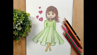 How to Draw a Barbie Doll | Step by Step Easy Drawing | How to Draw a Cute Doll | Easymix Art