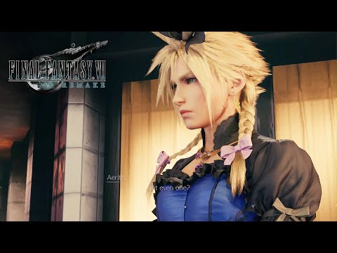 Aerith and Tifa Reactions to Cloud cross dressing as a girl | Final Fantasy VII Remake