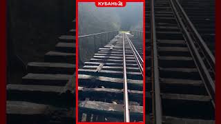 Сгорел мост на горной узкоколейной железной дороге в Апшеронском районе