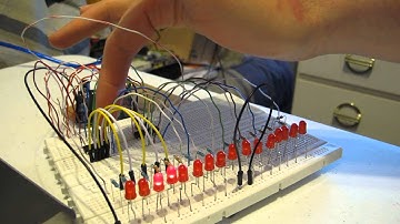 Knight Rider Sketch,  16 LEDs, 2 Eight Bit Shift Registers (MVI 8119)