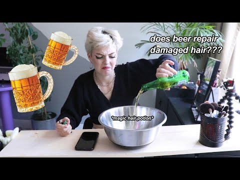 i tried a beer rinse to repair my extremely damaged hair  stinky 