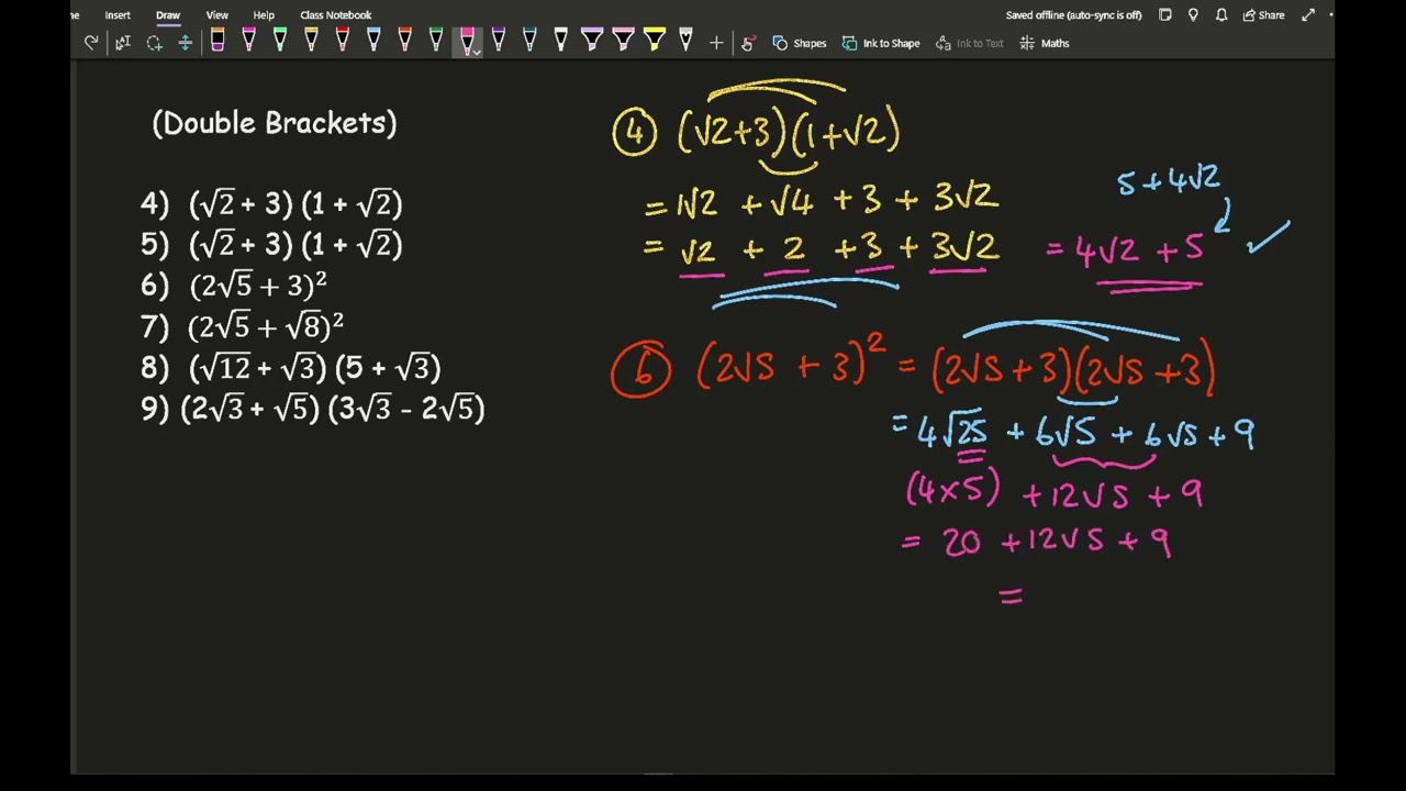 GCSE Maths (Higher) -  Surds: Expanding Brackets (Single & Double)