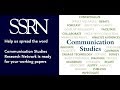 Ssrn communication studies research network