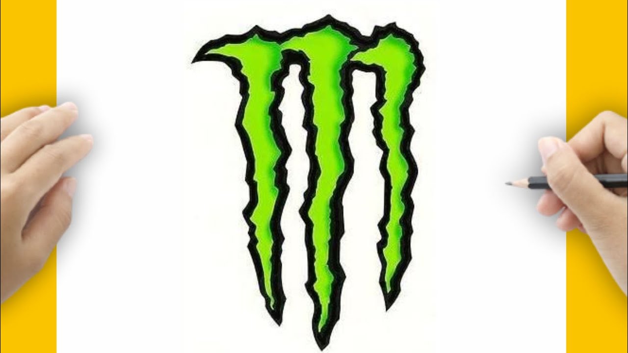 How To Draw The Monster Energy Logo YouTube