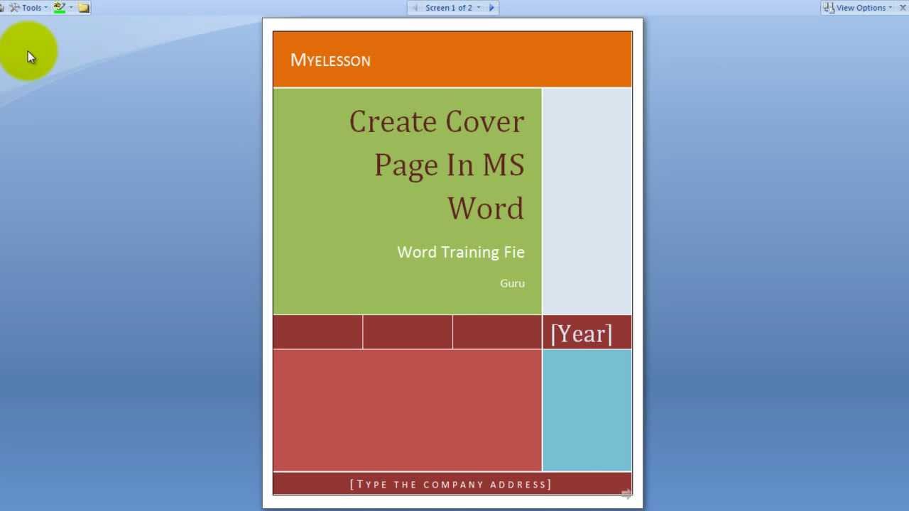 free cover page templates for word 2010