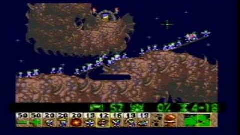 Lemmings: Level 15 Taxing: What An Awesome Level SEGA Mega Drive