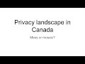 The Privacy Landscape in Canada
