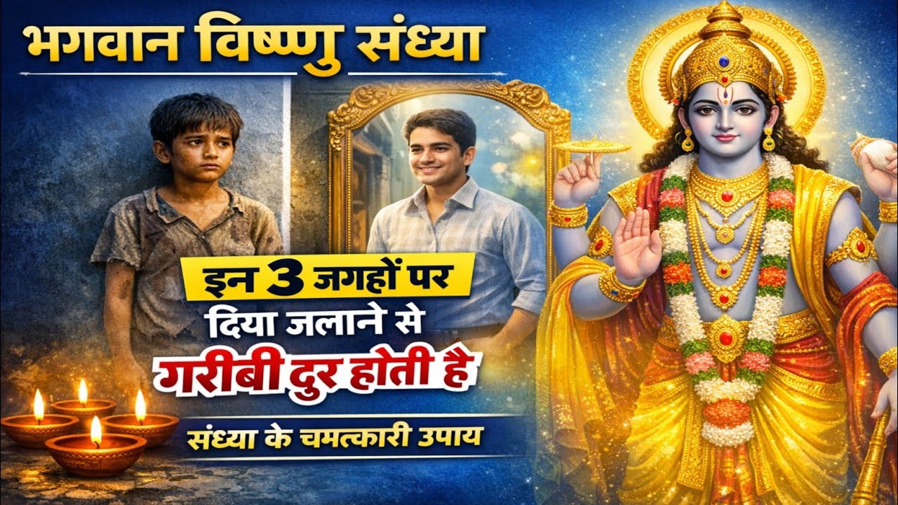 भगवान विष्णु संध्या: इन 3 जगहों पर दिया जलाने से गरीबी दूर होती है | संध्या के चमत्कारी उपाय