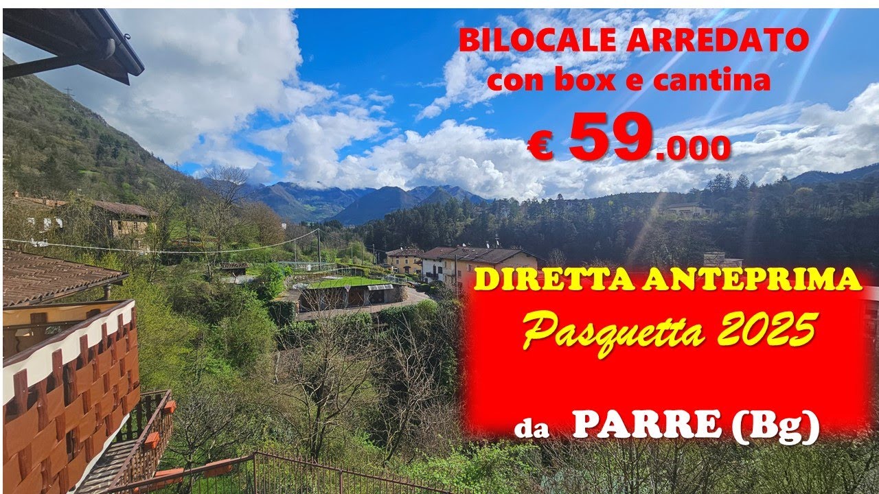 ALTA VALLE SERIANA - PARRE (BG), bilocale arredato con box e cantina a €59.000