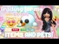 ☃️💗 Trading for my DREAM ITEMS & PETS !! | Adopt Me Trading | #birthday 🥞🌸